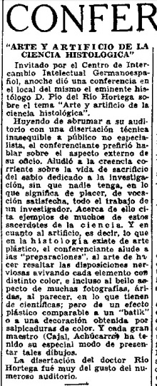 Pío del Río Hortega enero 1932